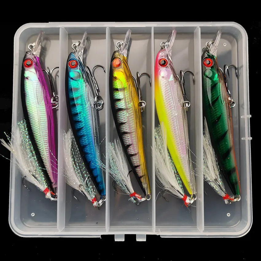 レーザー3Dアイズバイオニックミノー釣りルアー5個/箱 -  - Fishing Equipment Carp のレビューと価格