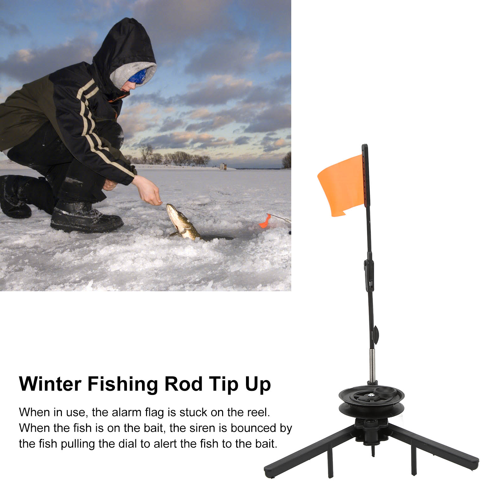 折りたたみ式アイスフィッシングロッド用フラッグ、リール付き、 - Ice Fishing Tip Up のレビューと価格