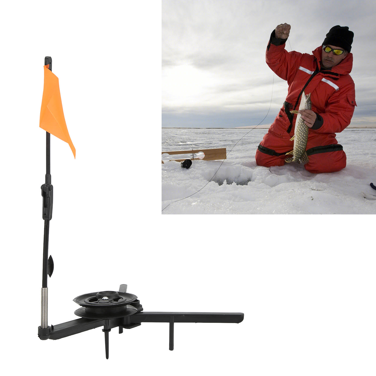 折りたたみ式アイスフィッシングロッド用フラッグ、リール付き、 - Ice Fishing Tip Up のレビューと価格